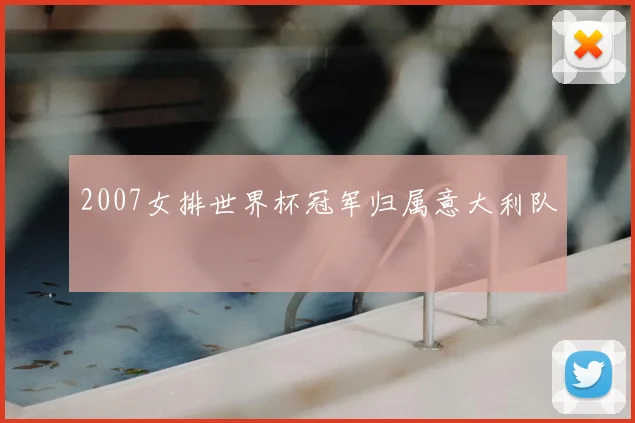 2007女排世界杯冠军归属意大利队
